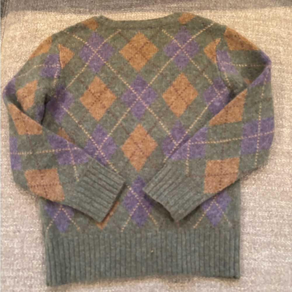 ✨POLO RALPH LAUREN V-Neck Argyle Sweater - Green, Purple, Brown - Picture 3 of 9